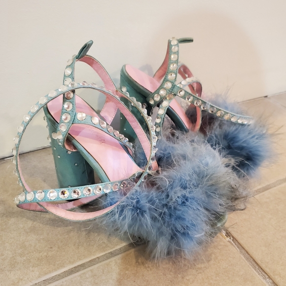 Boudior baby fluffy heels dollskill sugar thrillz blue - Picture 10 of 15